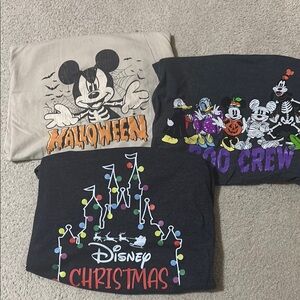 Disney Halloween and Christmas T-Shirt Trio